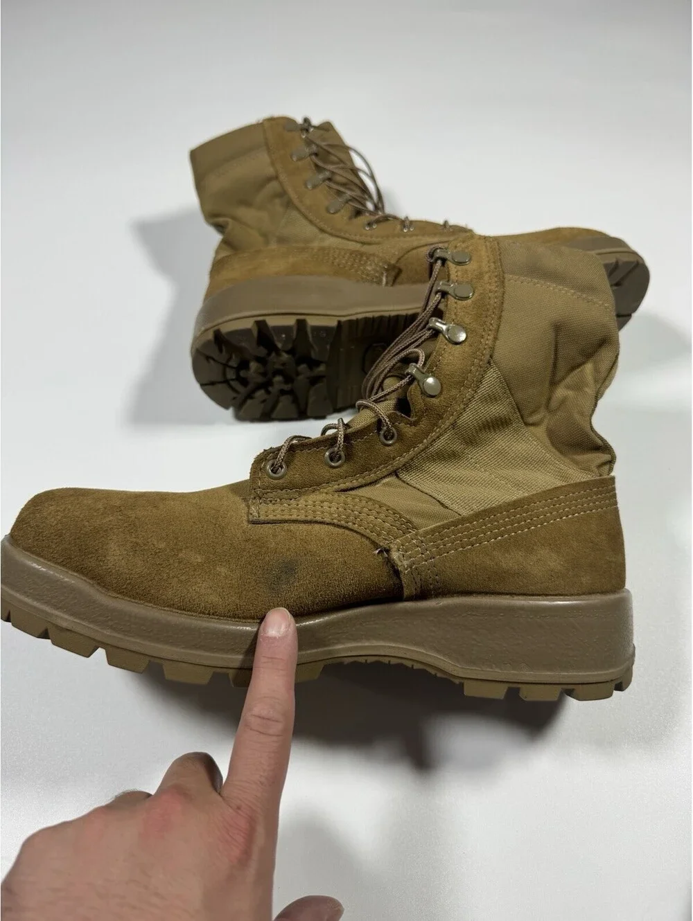 Belleville AFSTC Military Boots 10R Steel Toe Vibram USA Coyote Brown